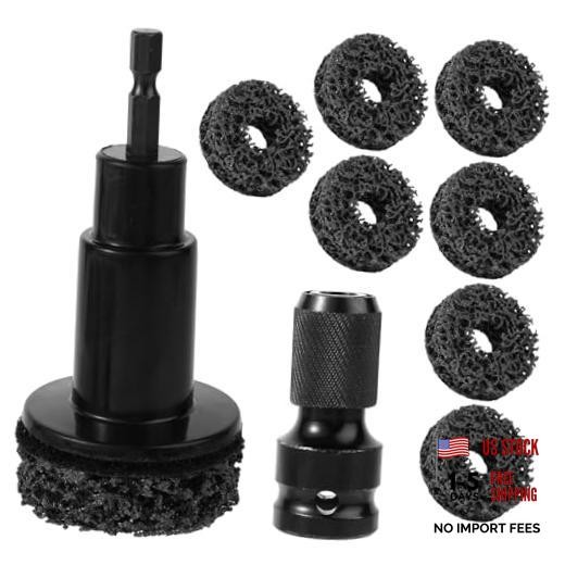 Wheel Hub Resurfacing Cleaner Tool Kit, Includes Grinding Head Adapter and 7