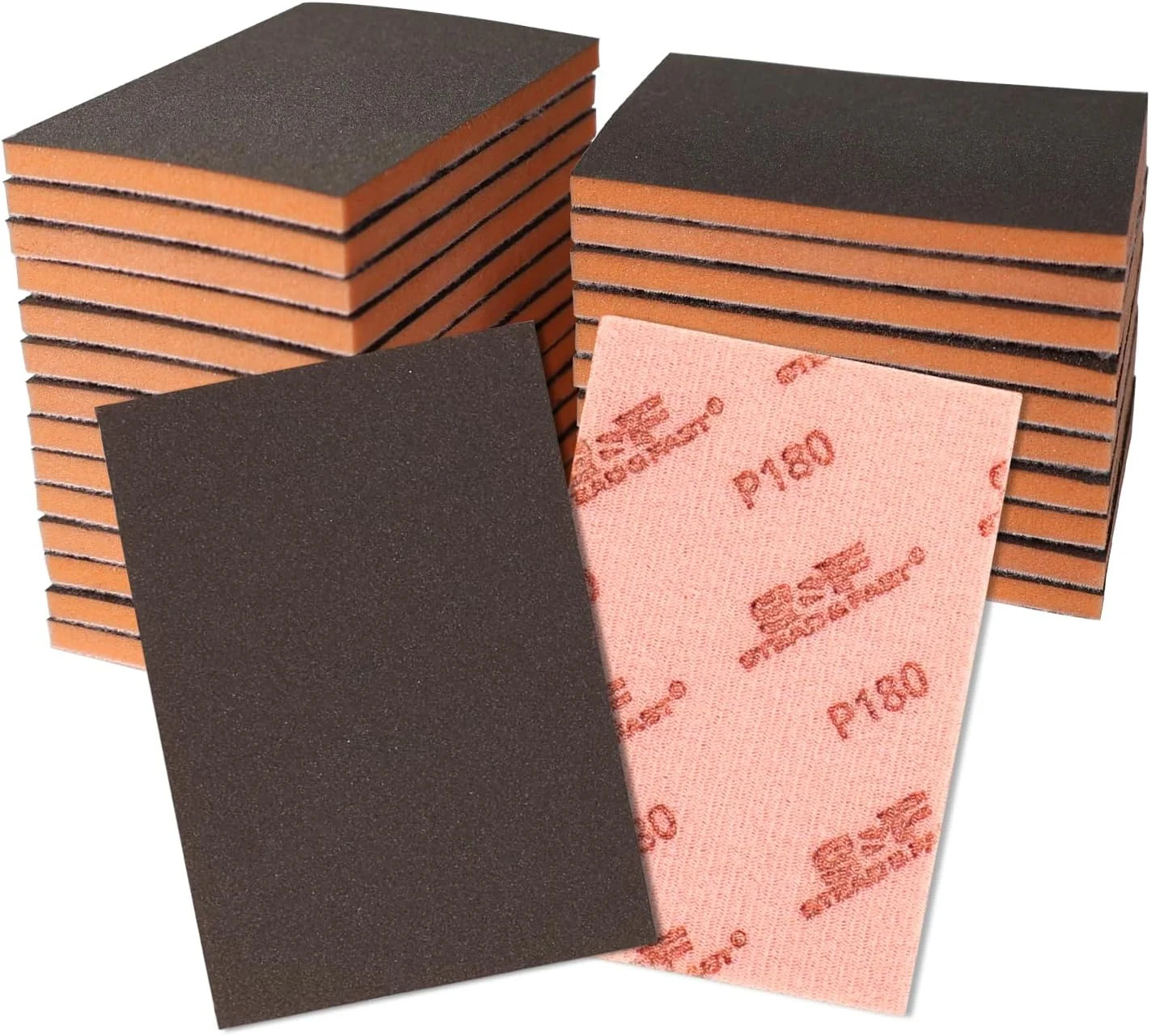 24pcs 180-3000 Grit Sanding Sponge Foam Pads Wet Dry Sandpaper + Sander Block