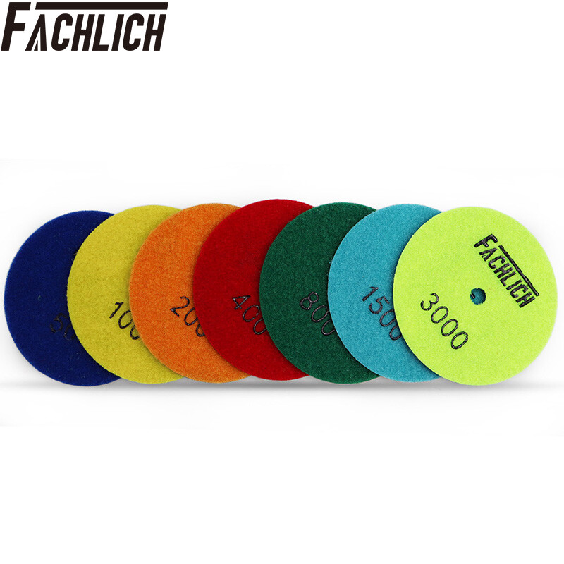 7pcs 4″ / 100mm Diamond Concrete Floor Dry Polishing Pads Sanding Grinding Discs