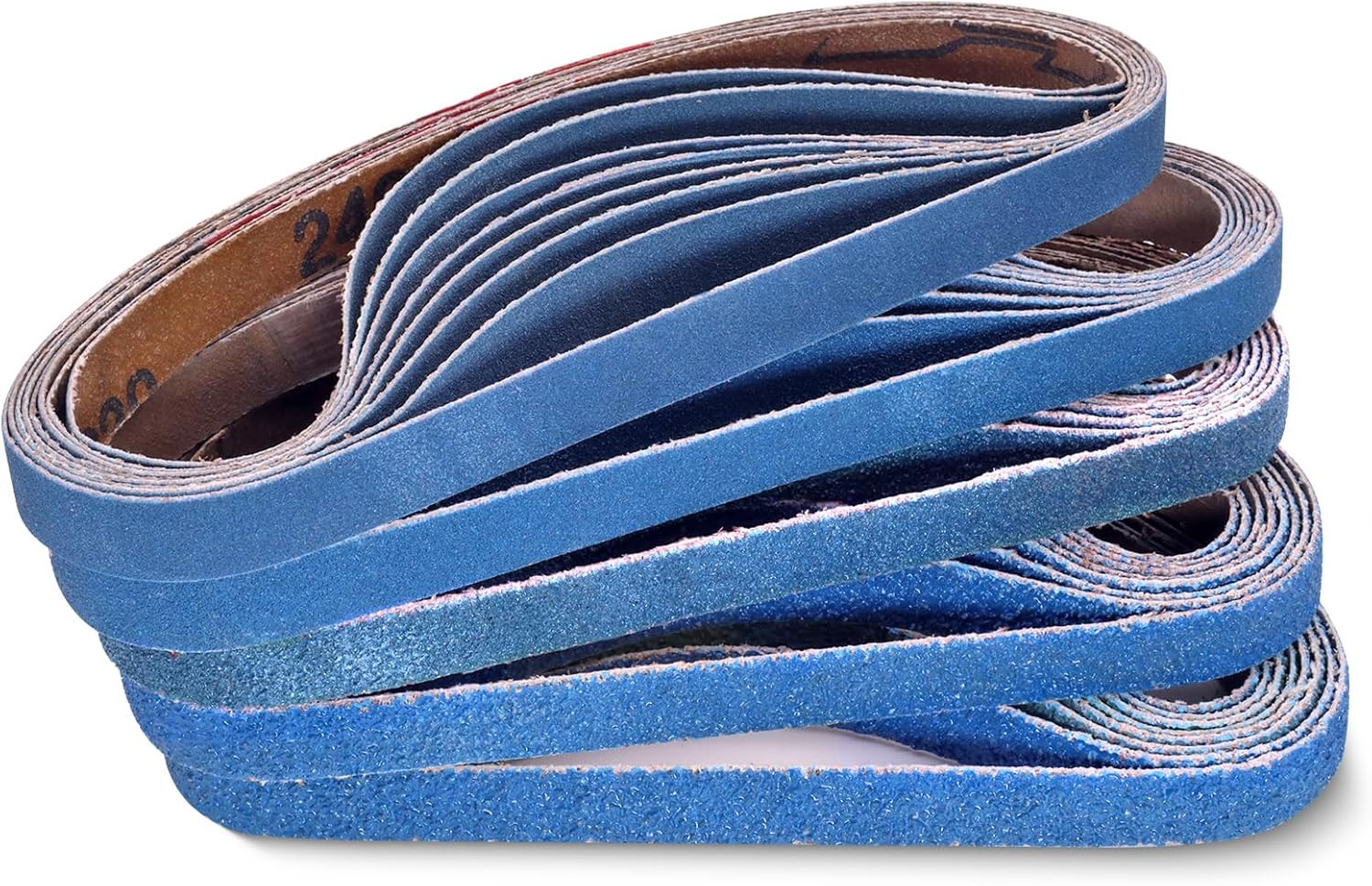 40 PCS 1/2″ x 18″ Zirconia Sanding Belts,8 Each of 40/60/80/120/240 Grits Belt S