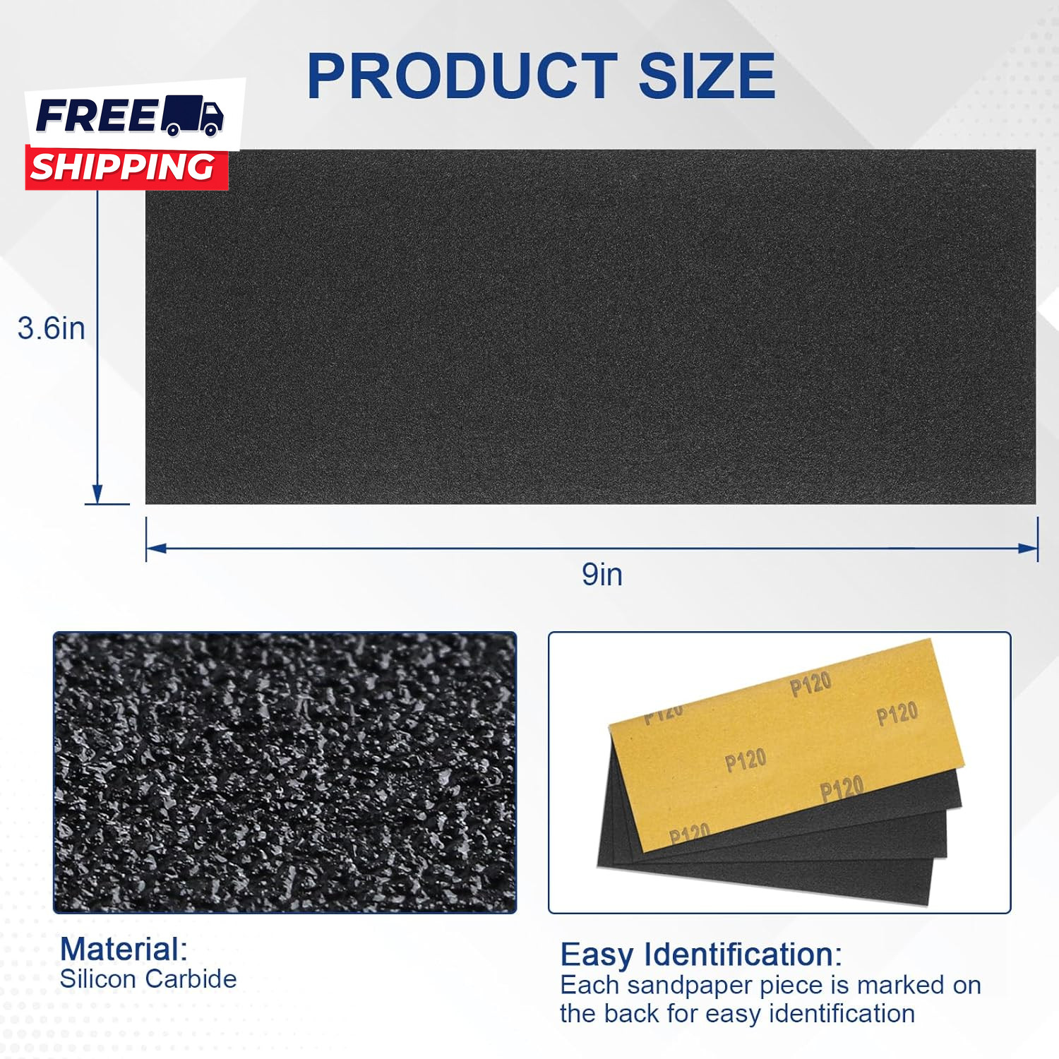 50PCS Sand Paper 13 Grits Premium Sandpaper Assortment Grit Sandpaper Sheets