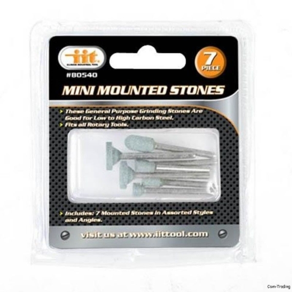 IIT 7-PC. Mini Mounted Stones Set 1/8″ Shank Assorted Shapes Craft Hobbies 80540