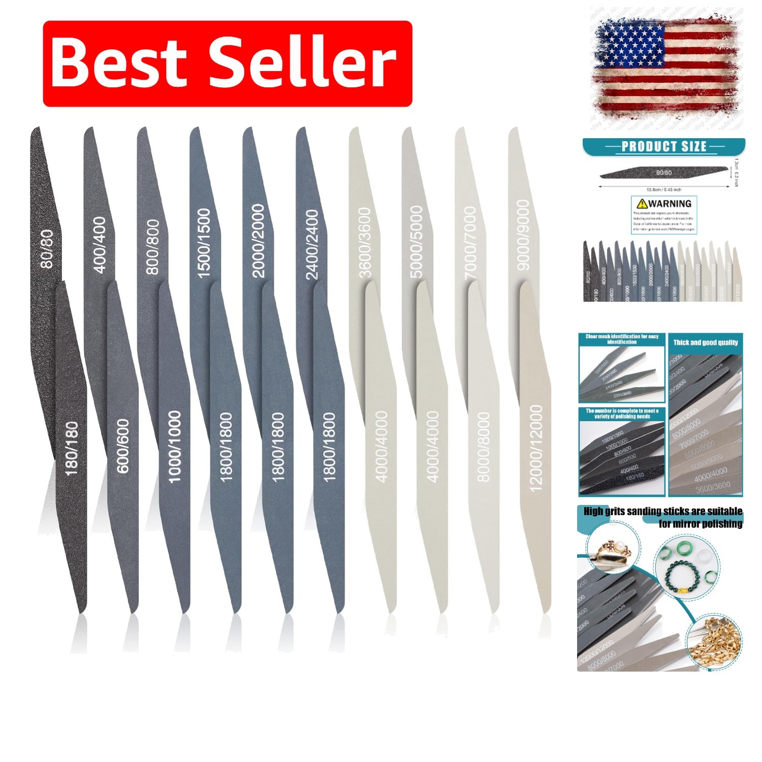 20 Pcs Model Sanding Sticks,Low and High Grits,Double Angle Shape