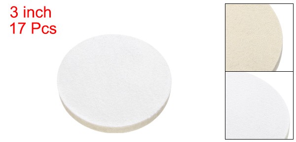 3-Inch Wool Polishing Pad Hook and Loop Buffing Wheel 17Pcs