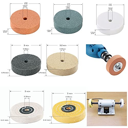 Grinding wheel, Buffing Wheels Kits 3 inches (8 Pieces). for Mini Small