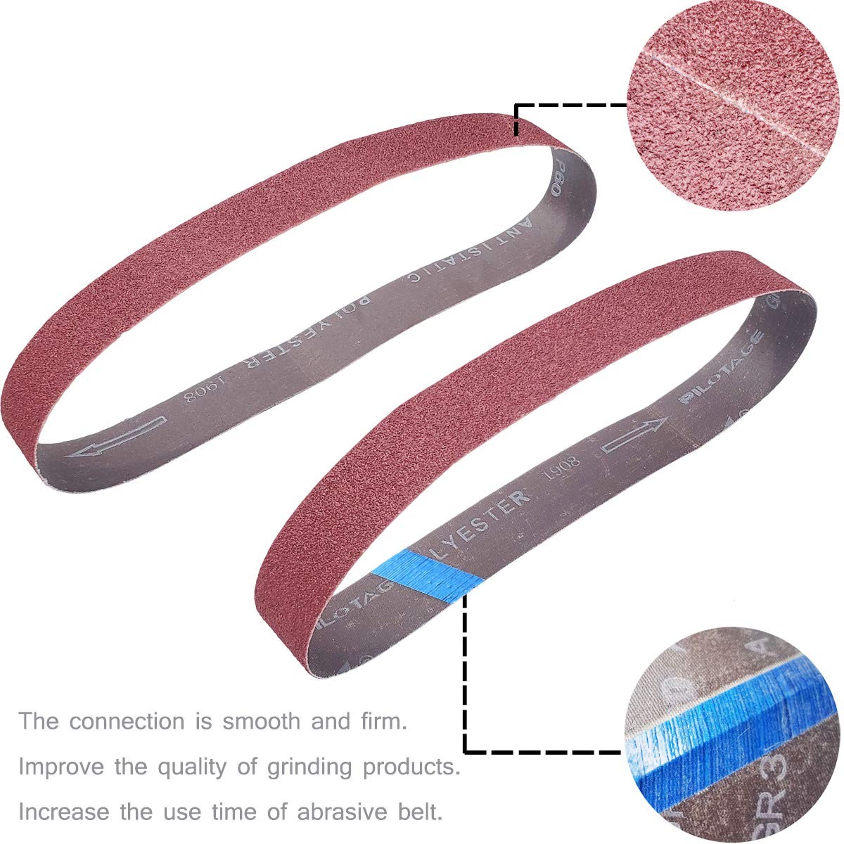 18 Pack 1-1/2 x 30 Inch Sanding Belts for Pipe Tube Polisher Sander- 3 Each…