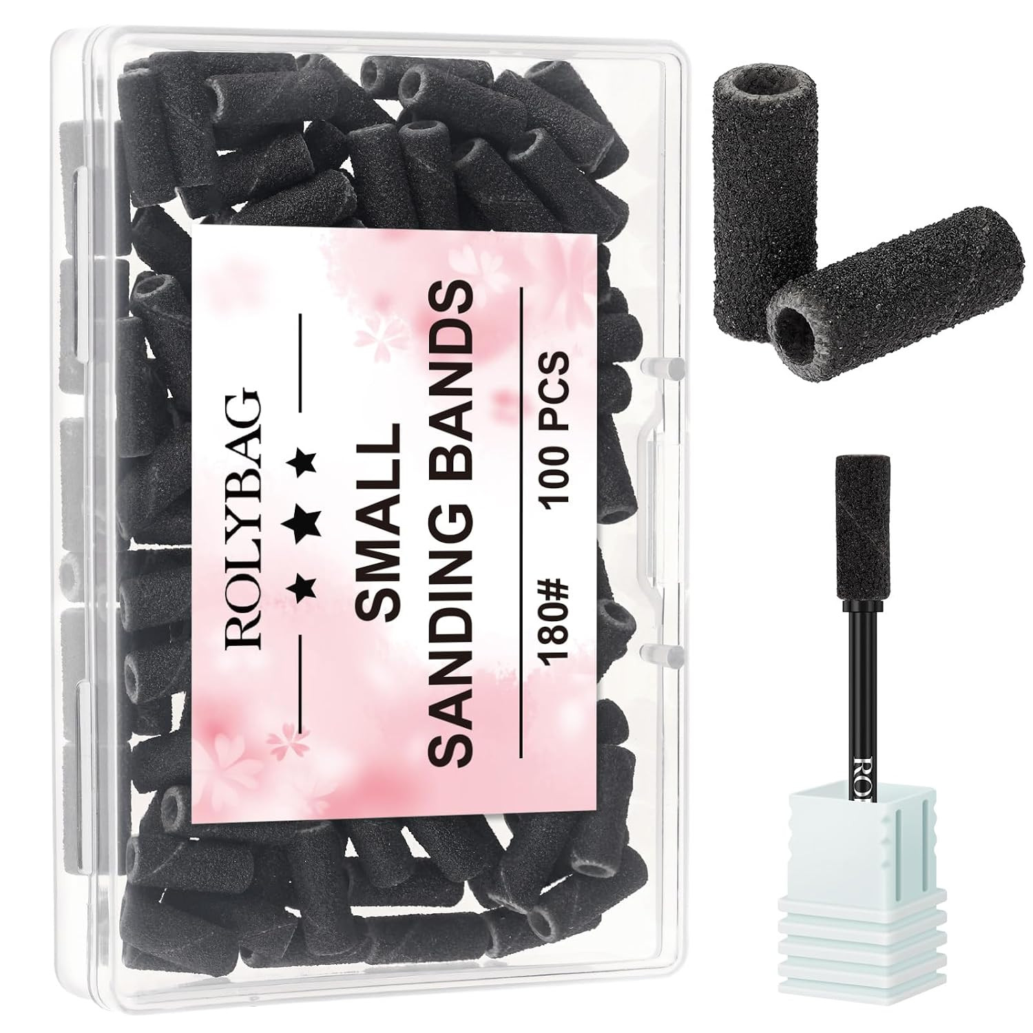 100Pcs Small Sanding Bands Nail Drill Bits 240 Extreme Fine Grit Sanding Bands w