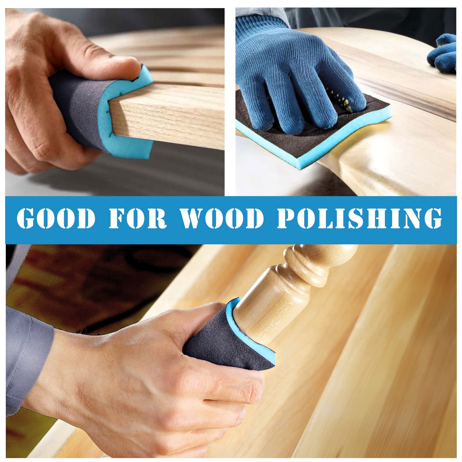 16 PCS 280 Grit Sanding Sponge Blocks Washable Wet Dry Wood Metal Paint Drywall