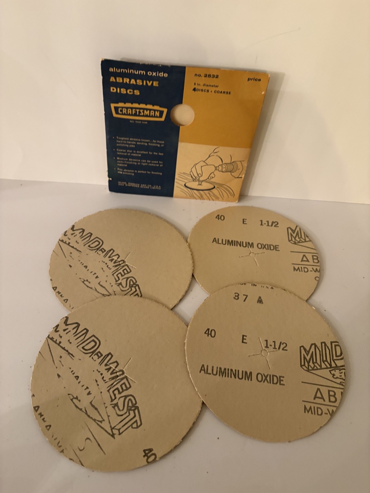 VTG Craftsman & Carborundum Aluminum Oxide Abrasive Discs various grit (30 disc)