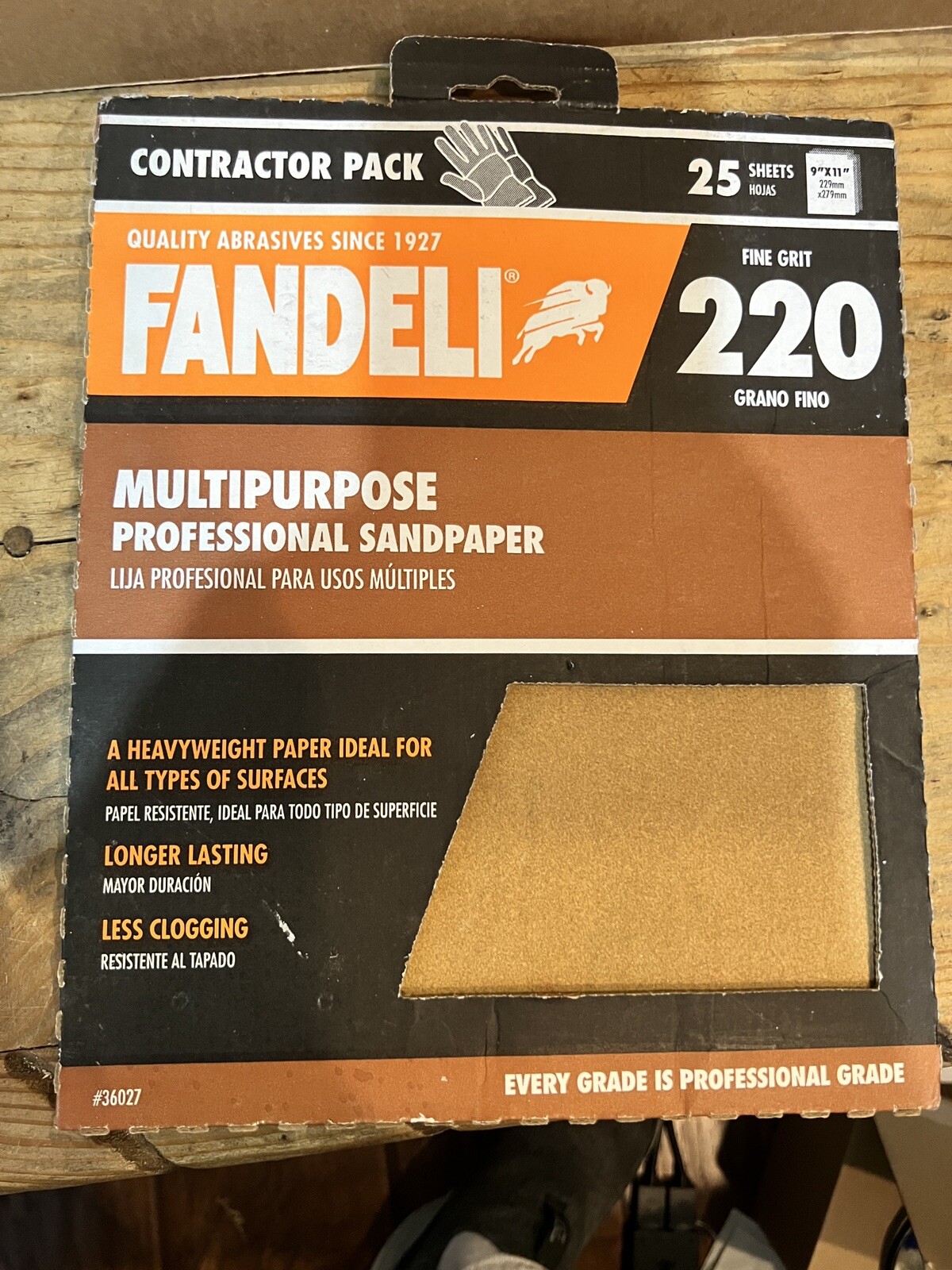 9 In. X 11 In. 220 Grit Fine Premium Aluminum Oxide Sandpaper (25-pack) | By