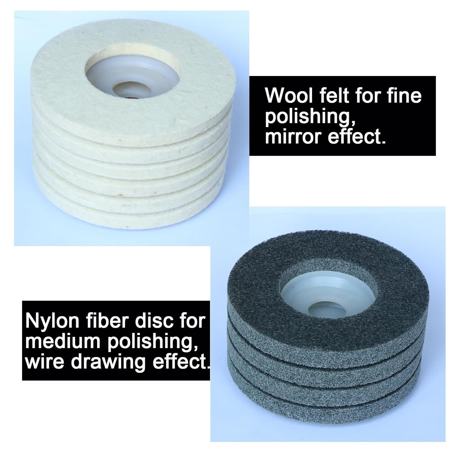 4-1/2″ X 7/8″ Wool Felt Polishing Disc Buffing Wheel Pad,Nylon Fiber Polishing D