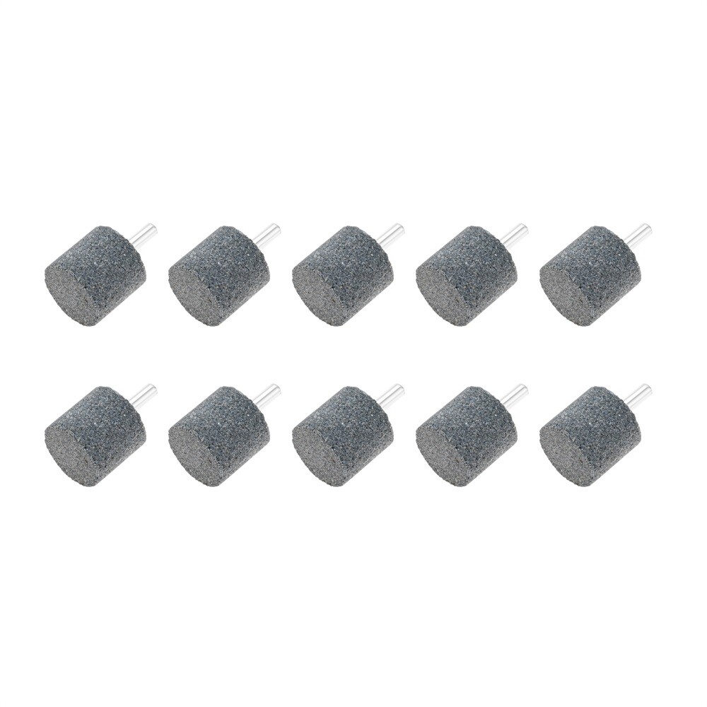 10x Rotary Drill Aluminum Oxide 30mm Head 1/4″ Shank Cylindrical Grinding Stones