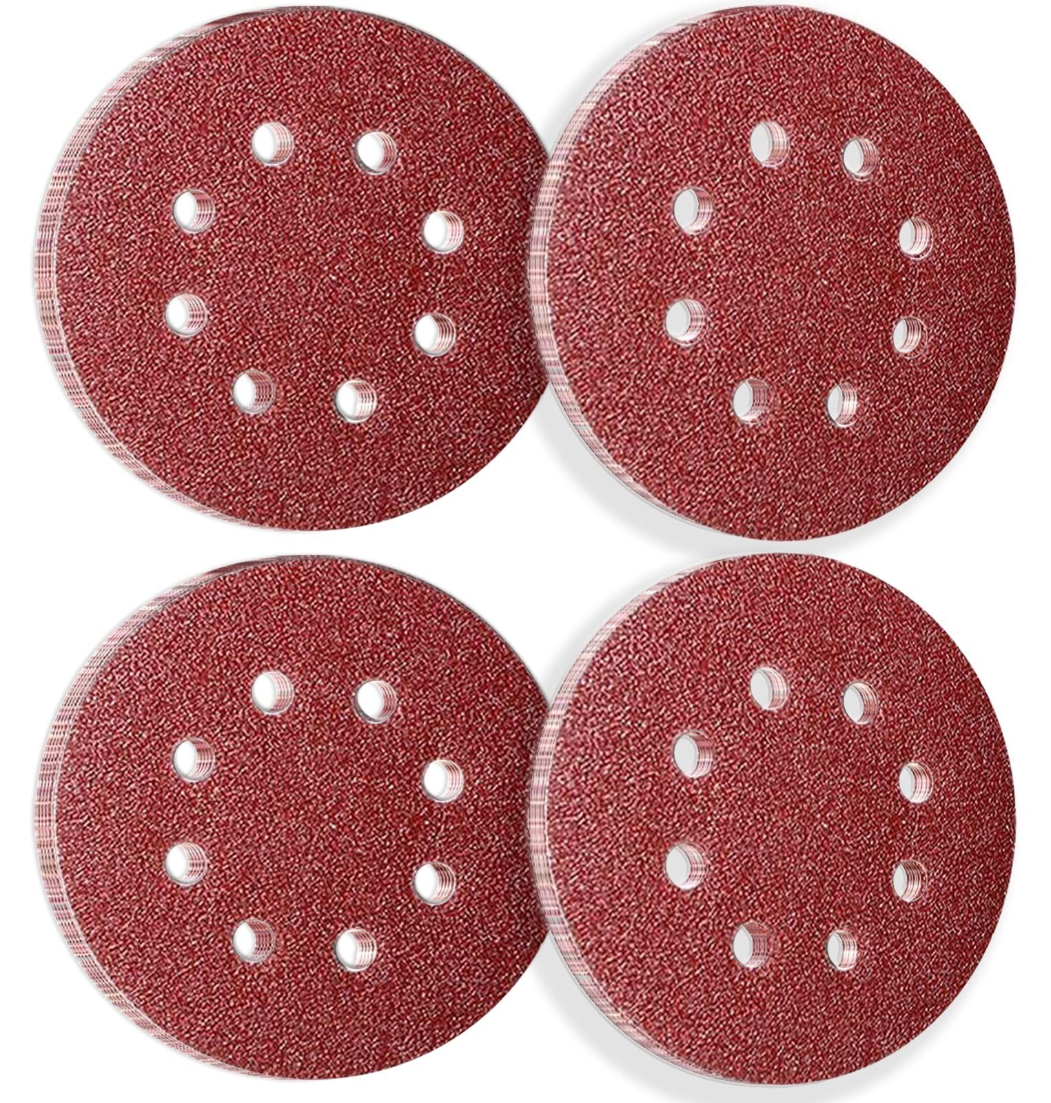 50Pcs 125mm 8 Holes Sanding Discs Pads Sanding Sheets, 5 Inch 60 Grits Hook a…