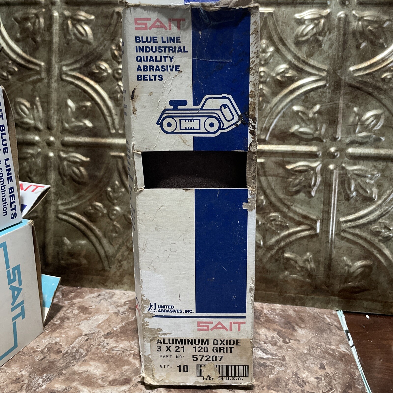 SAIT 57207 3 x 21 120 Grit Blue Line Industrial Sanding Belt (Pack of 10)
