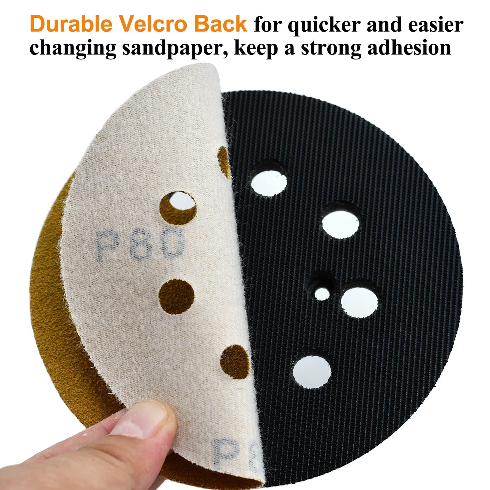 80 Grit 5-Inch Hook and Loop Sanding Discs – 200-Pack for Random Orbital Sander