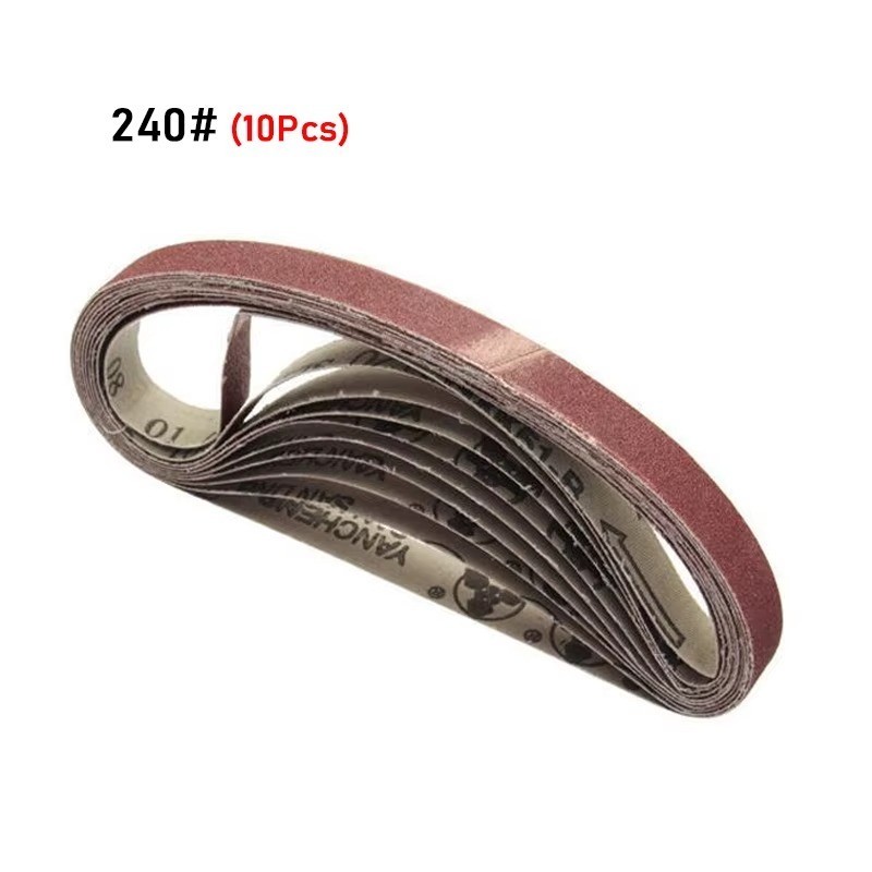 10Pcs 15x452mm Sanding Belt 60/600 Grit for M10 Sander Adapter Polishing Machine