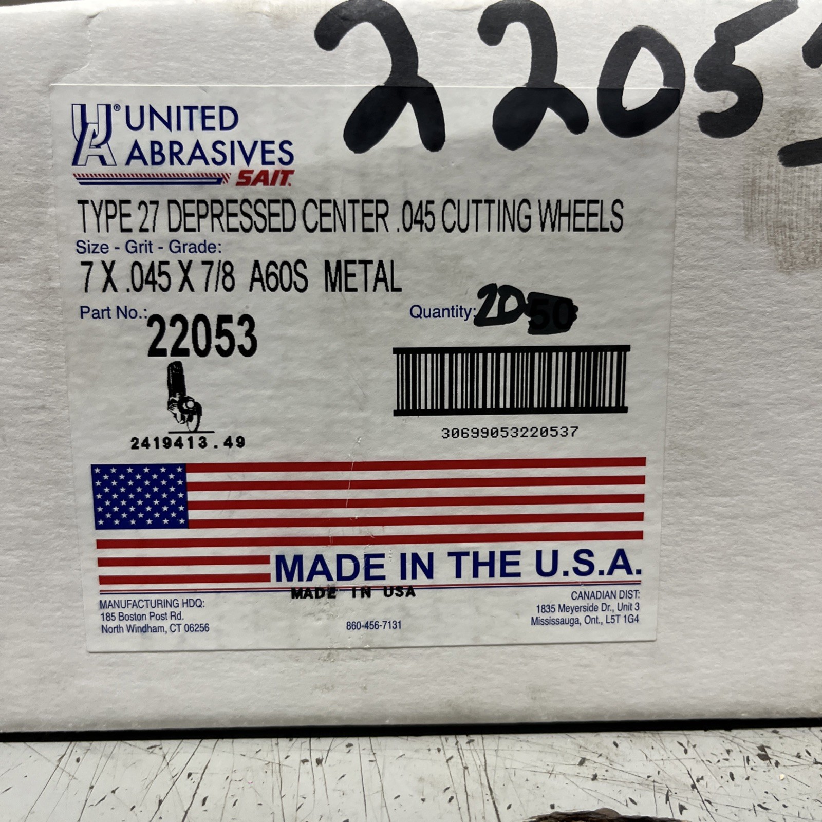🔥SAIT 22053 7″x.045″x7/8″ A60S Metal Cut-Off Wheel (20Pack) Free Shipping🇺🇸