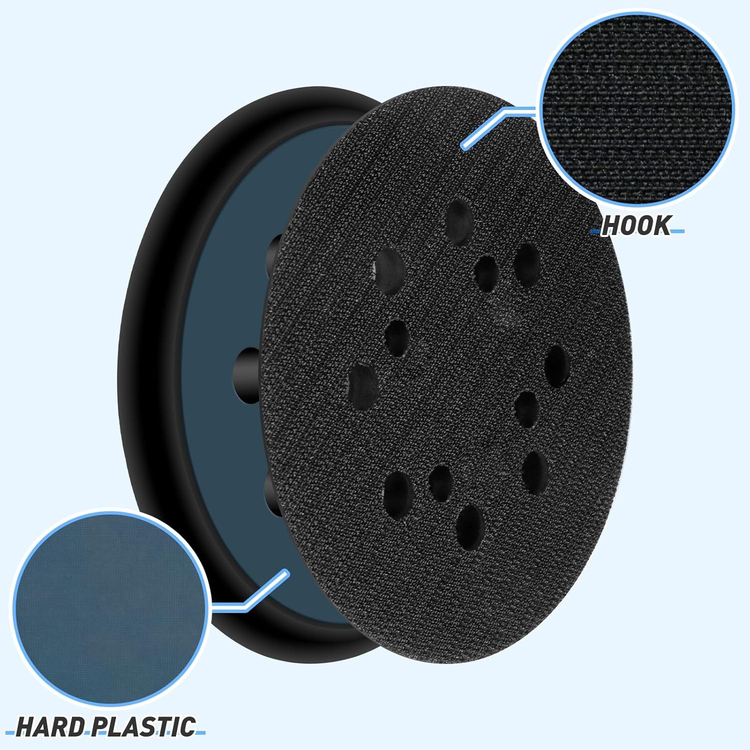 5″ 8-Hole 4-Screw Sander Pad for N329079 DWE64233 Hook Loop for Dewalt DWE6421