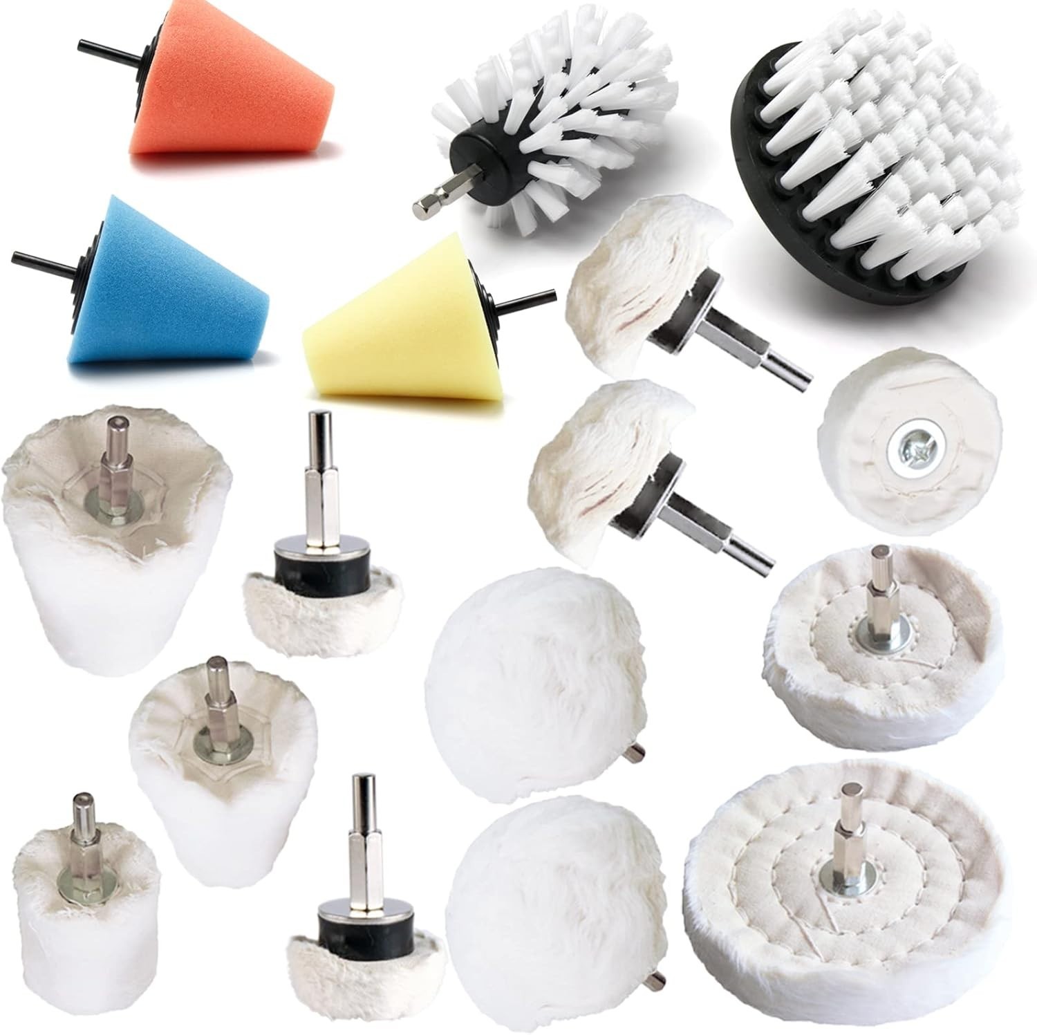 17-Piece Polishing Pad Buffing Wheel Kit for Electric Drill – Versatile Use