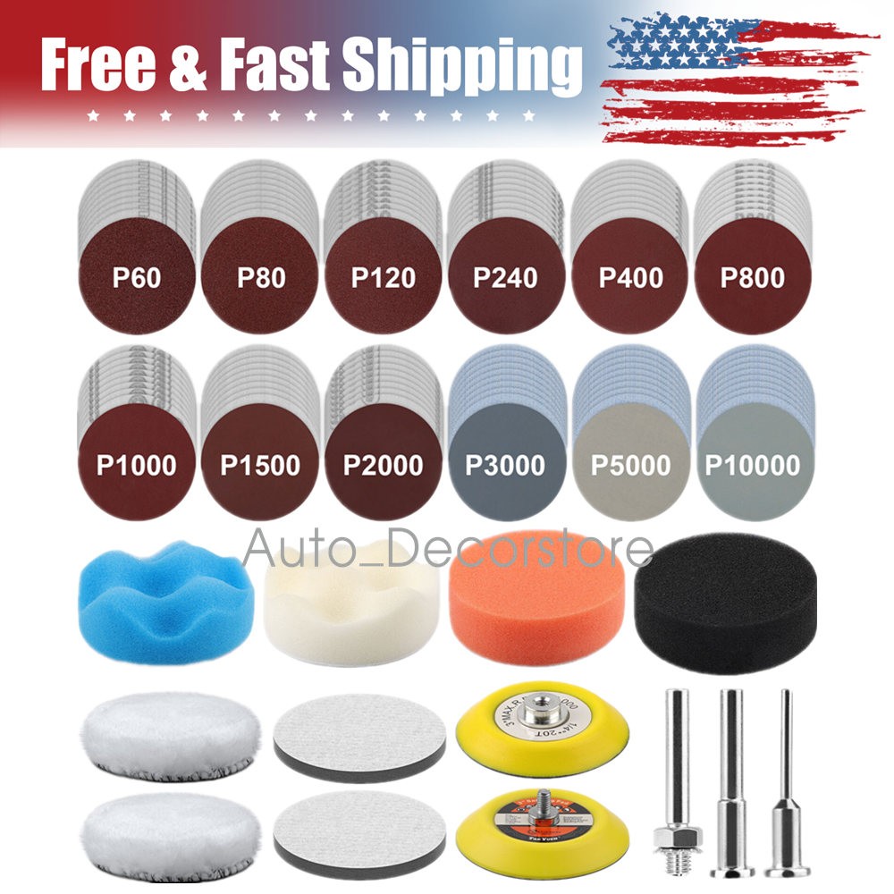 1 inch 250PCS Sanding Discs 60-10000 Grit for Drill Wet Dry Hook Loop Sandpaper
