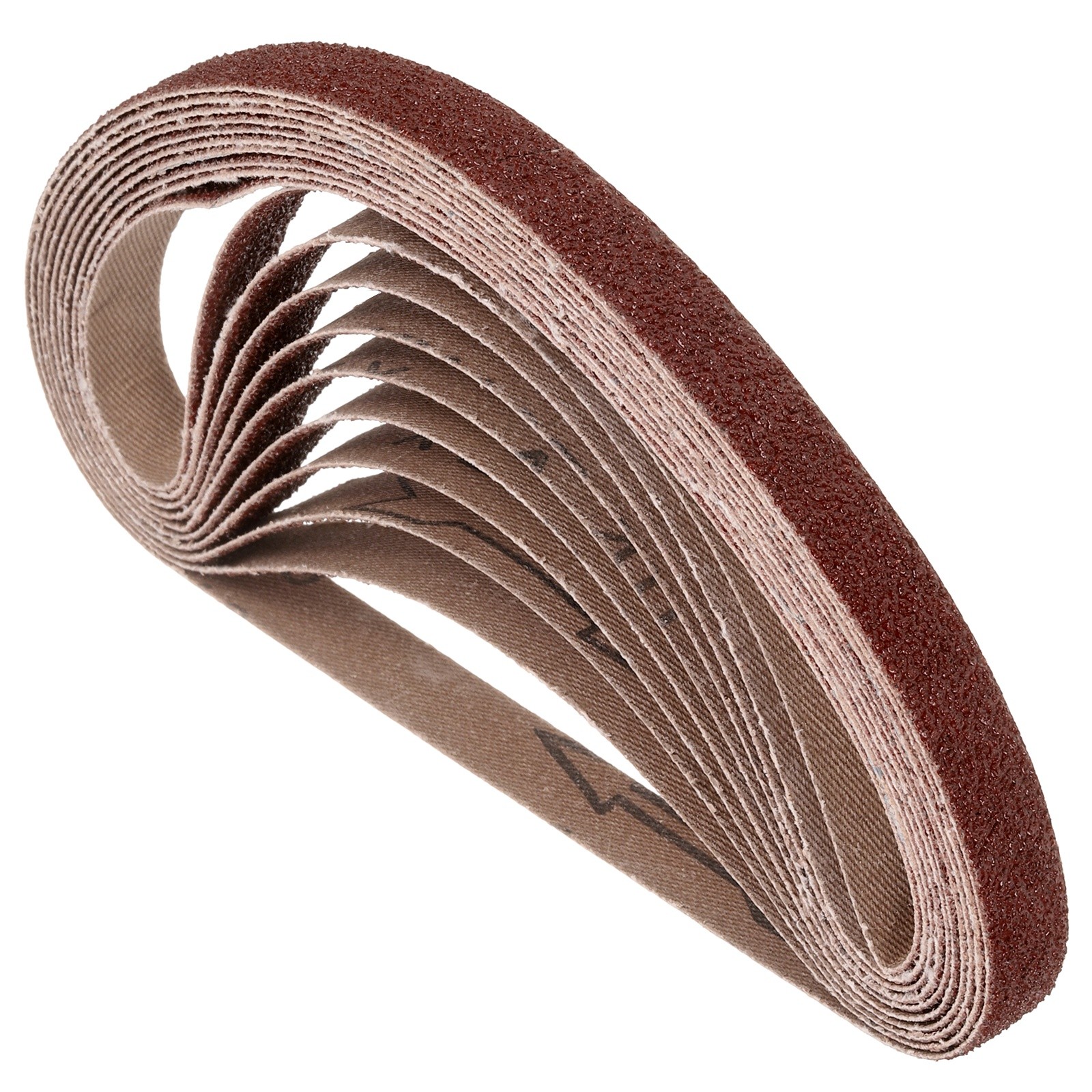 10 Pcs Sanding Belts 3/8 x 21 Inch 40 Grit Aluminum Oxide Abrasive Sandpaper