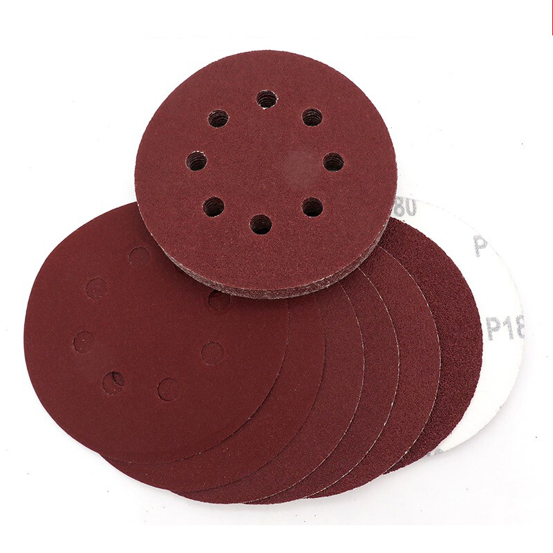 125mm 5″ 8 Hole Sanding Discs 40-2000 Grits Orbital Sander Hook Loop Sandpaper