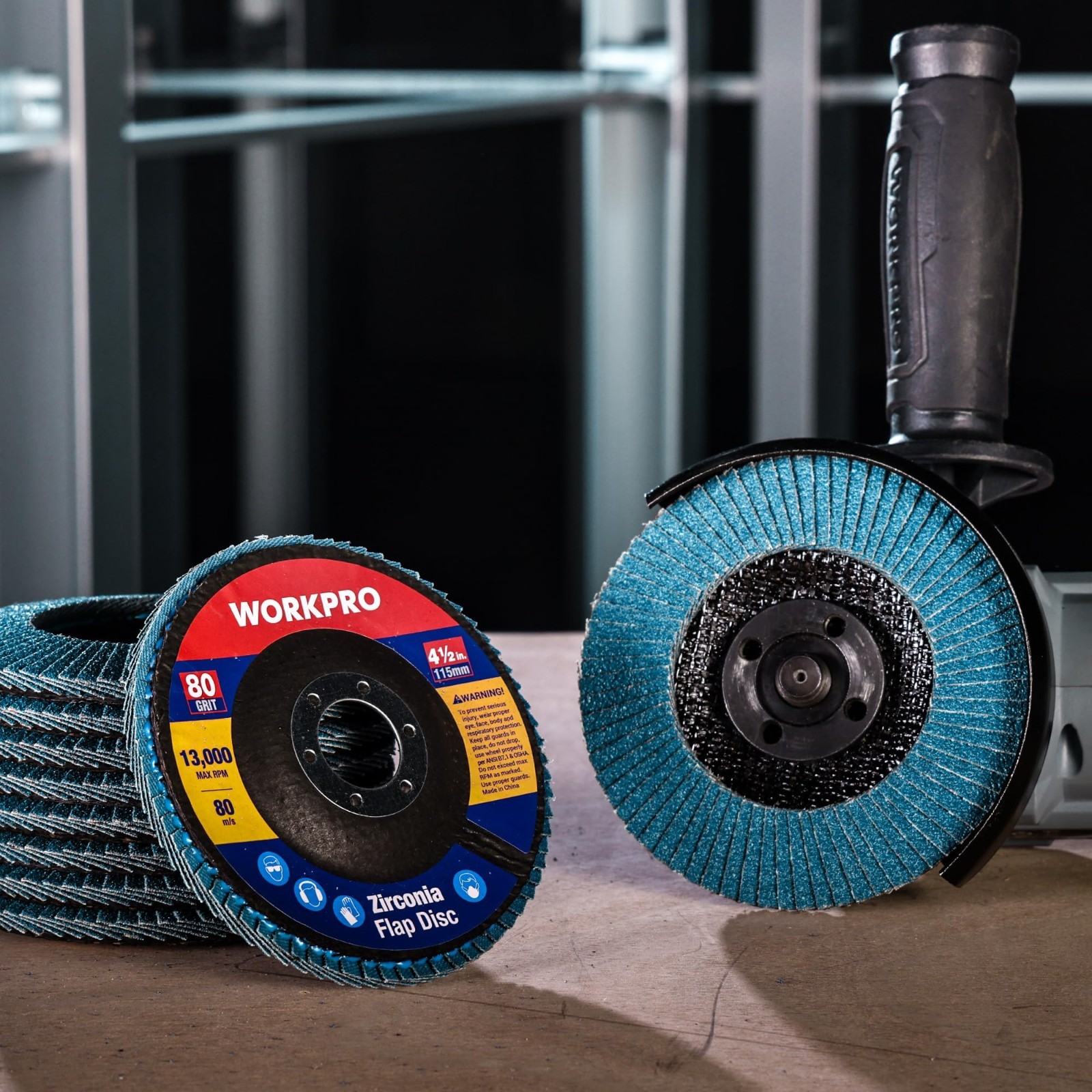10-Pack 4.5″ Flap Discs – T29 Zirconia Abrasive Grinding Wheels, 80 Grit, 7/8″ A