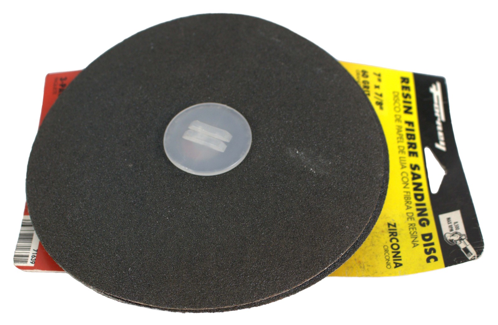 Forney Resin Fibre Sanding Disc 60 Grit x 7in-7/8″ Arbor 8500 Max RPM Part 71639