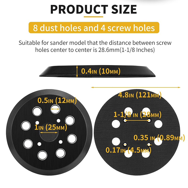 2Pcs 5″ 8 Hole Orbit Sander Pad For Ridgid R2600 R2601 R2501 R8606 OE# 300527002