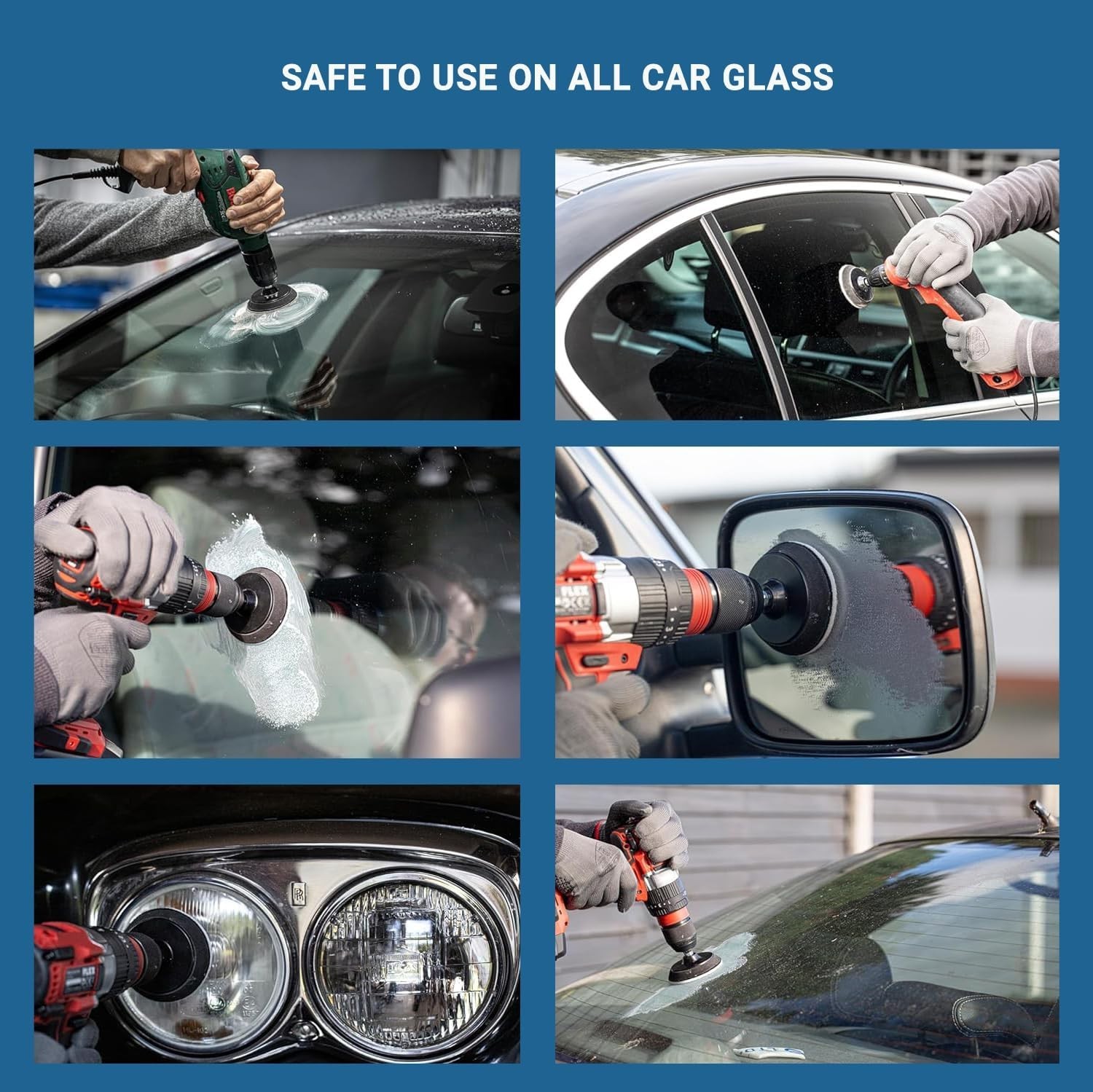 21003 DIY Windshield Polishing Kit for Electric Drills – Restore Clarity to W…