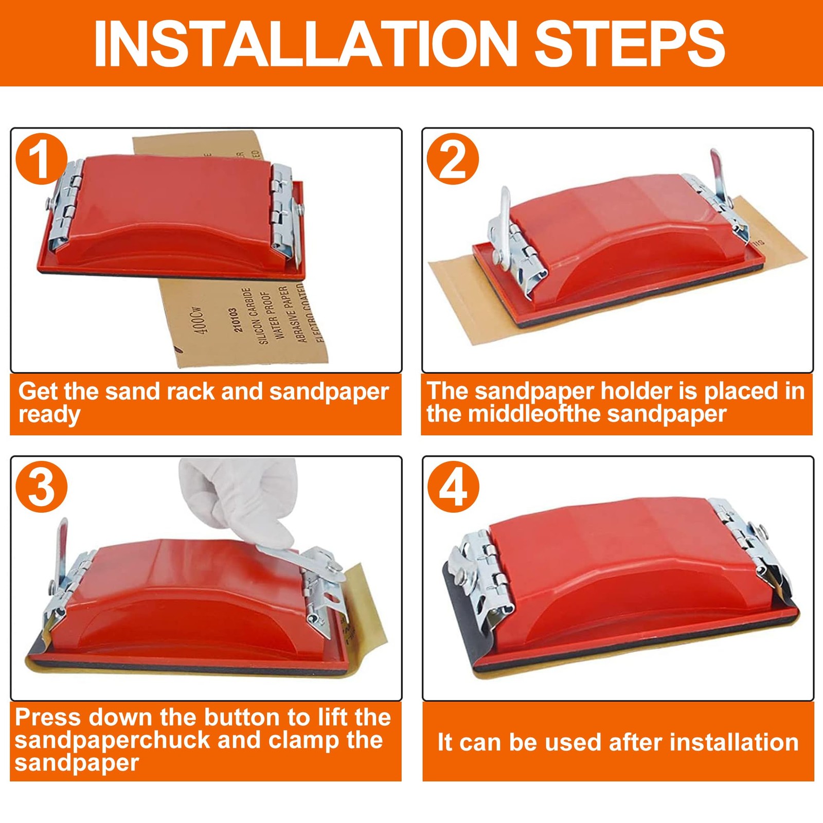 VRKET Wet & Dry Sandpaper Set, 3.3 x 6.5 inches (pre-overlap dimensions), red