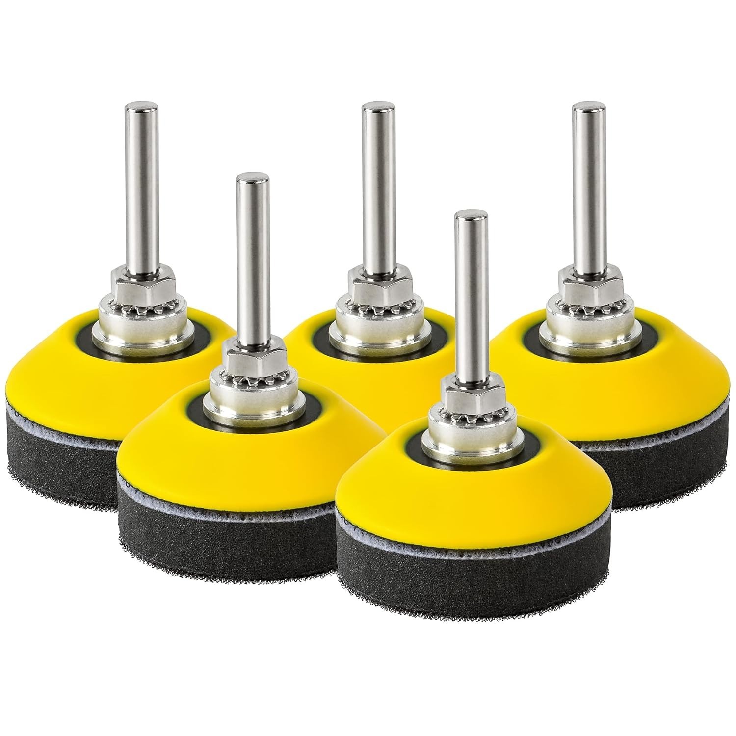 5 Pack 2 Inch Hook and Loop Sanding Pad with 1/4 Inch Shank Drill Attachment