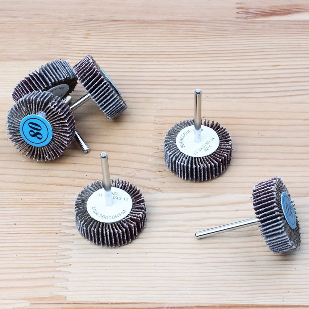 Efficient 10 Pack 80 Grit Flap Wheels for Grinding & Polishing – 1/8 Rpm