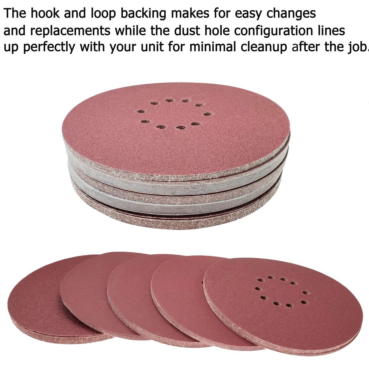 9-Inch 10 Hole 120 Grit Drywall Sandpaper 50 Pack for Sander and Finishing
