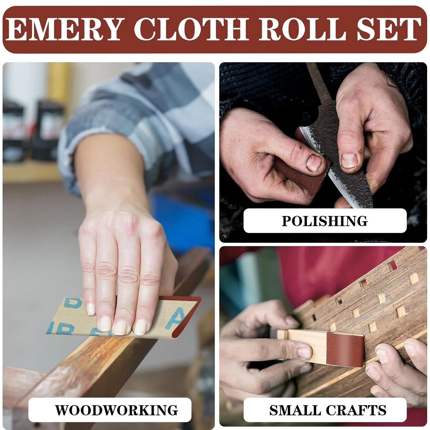 Continuous Emery Cloth Roll 2m 5m Abrasive Sandpaper for Wood Metal