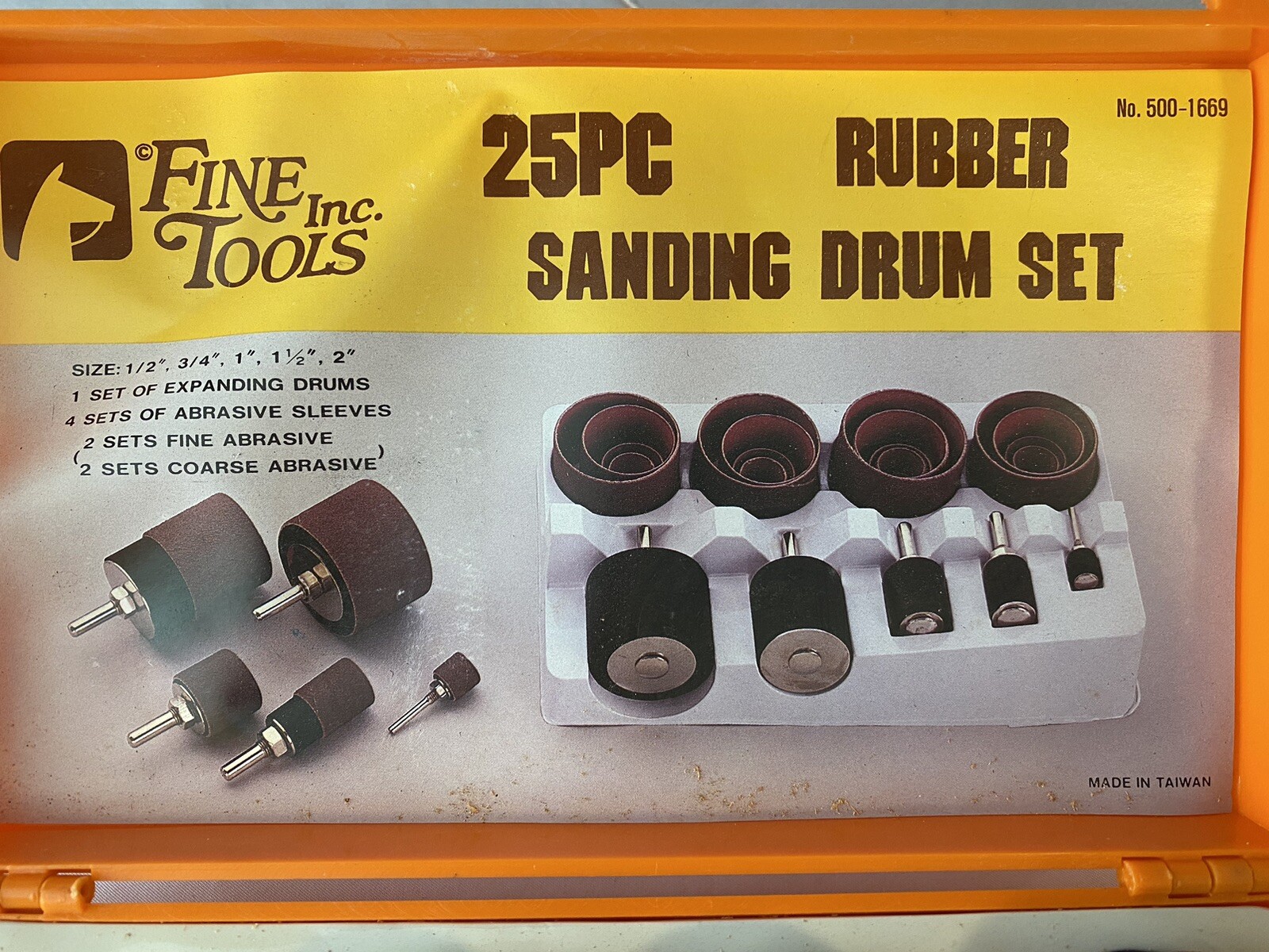Fine Tools, Inc. 25 pc RUBBER SANDING DRUM SET No 500-1669