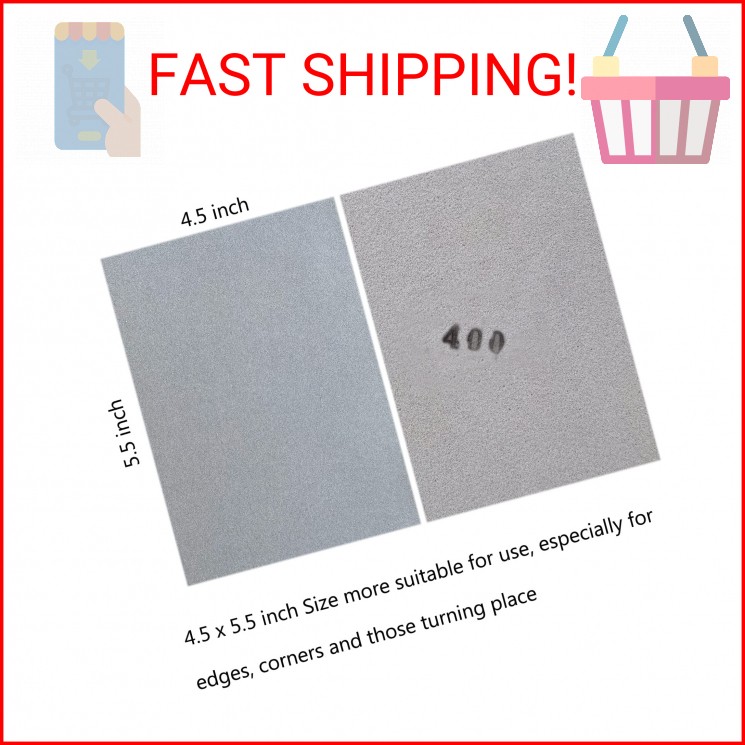 SACKORANGE 10 PCS 400 Grit 4.5 x 5.5 Inch Sanding Sponge Set, Wet or Dry Hand Sa