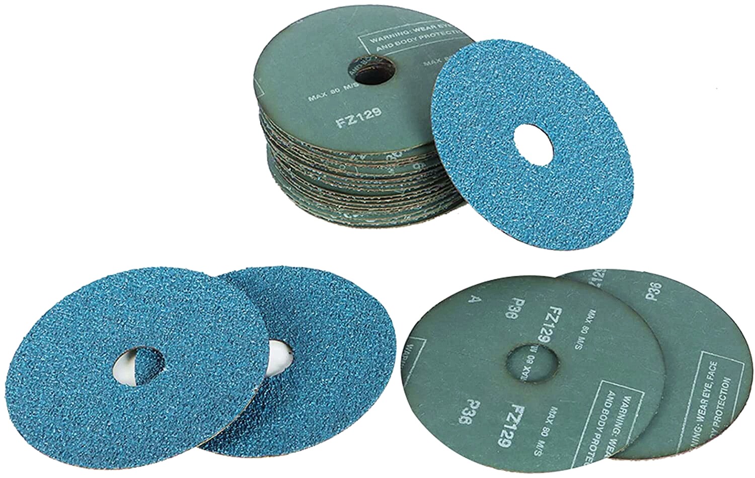 Zirconia Resin Fiber Disc, 5″ X 7/8″, Tear-Resistant Fiber Backing, Pack of 25