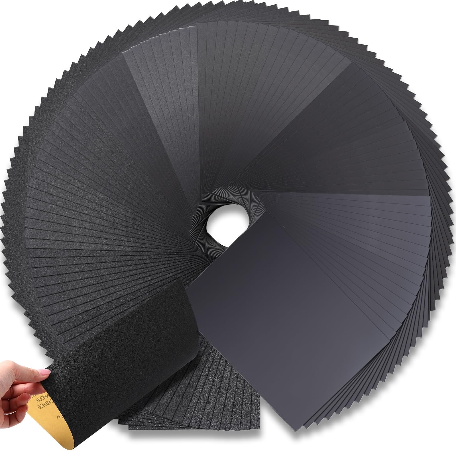 112 Assorted Grit Sandpapers 60-2000, 9×11″ Waterproof Sheets for Wood & Metal