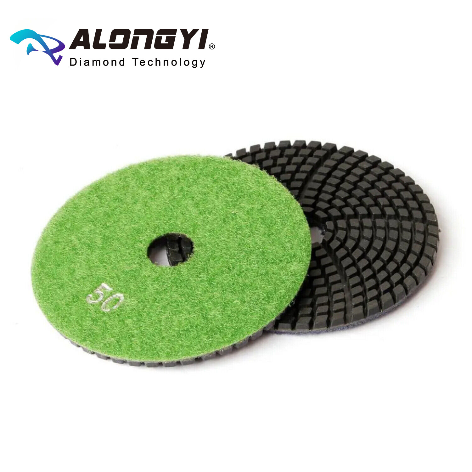 4″7pcs 100mm Black Granite Quartz Artificial Stone Sanding Disc Wet Spiral Turbo