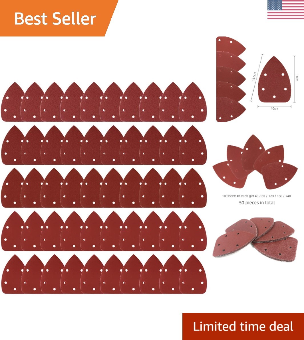 Mouse Detail Sander Sandpaper Sanding Paper Assorted Sanding Pads 40 80 120 1…