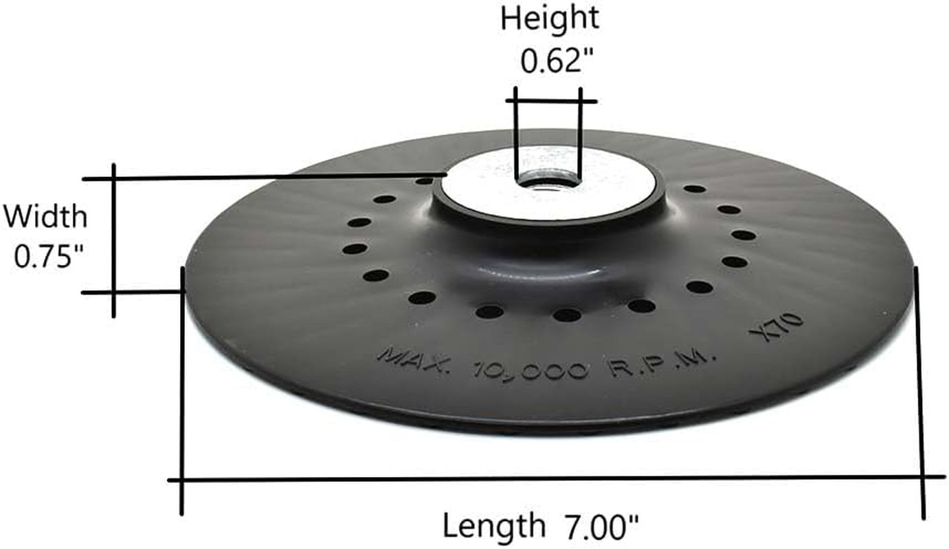 BP70 7 Inch Angle Grinder Backing Pad for Resin Fiber Disc with 5/8 Inch 11 Nut