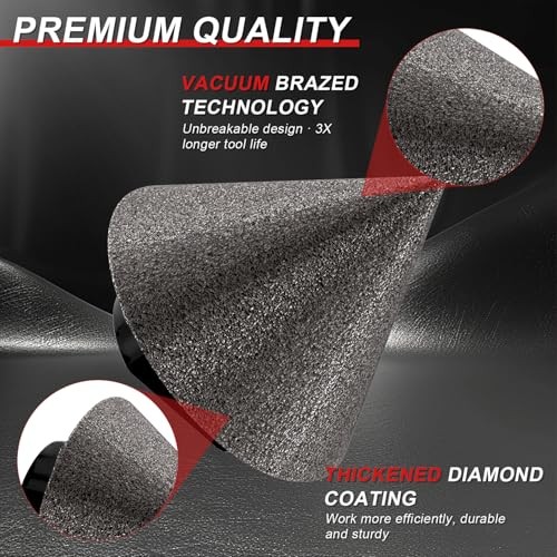3 PCS 2″ Diamond Chamfer Bit M14 Thread – M14 Hex Shank – 3/4″ Diamond Finger