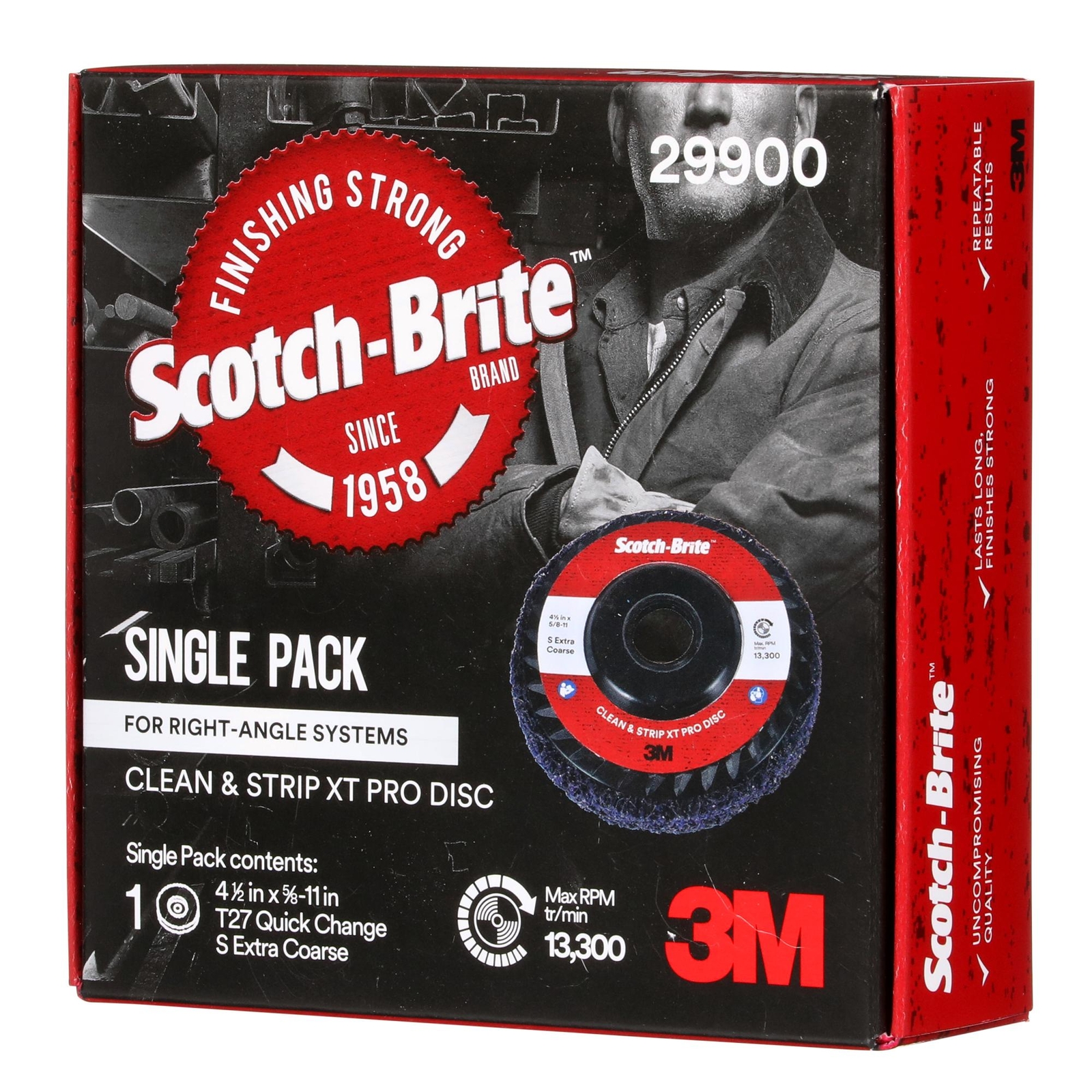 Scotch-Brite Clean and Strip XT Pro Disc, XO-DC, SiC Extra Coarse,Purple