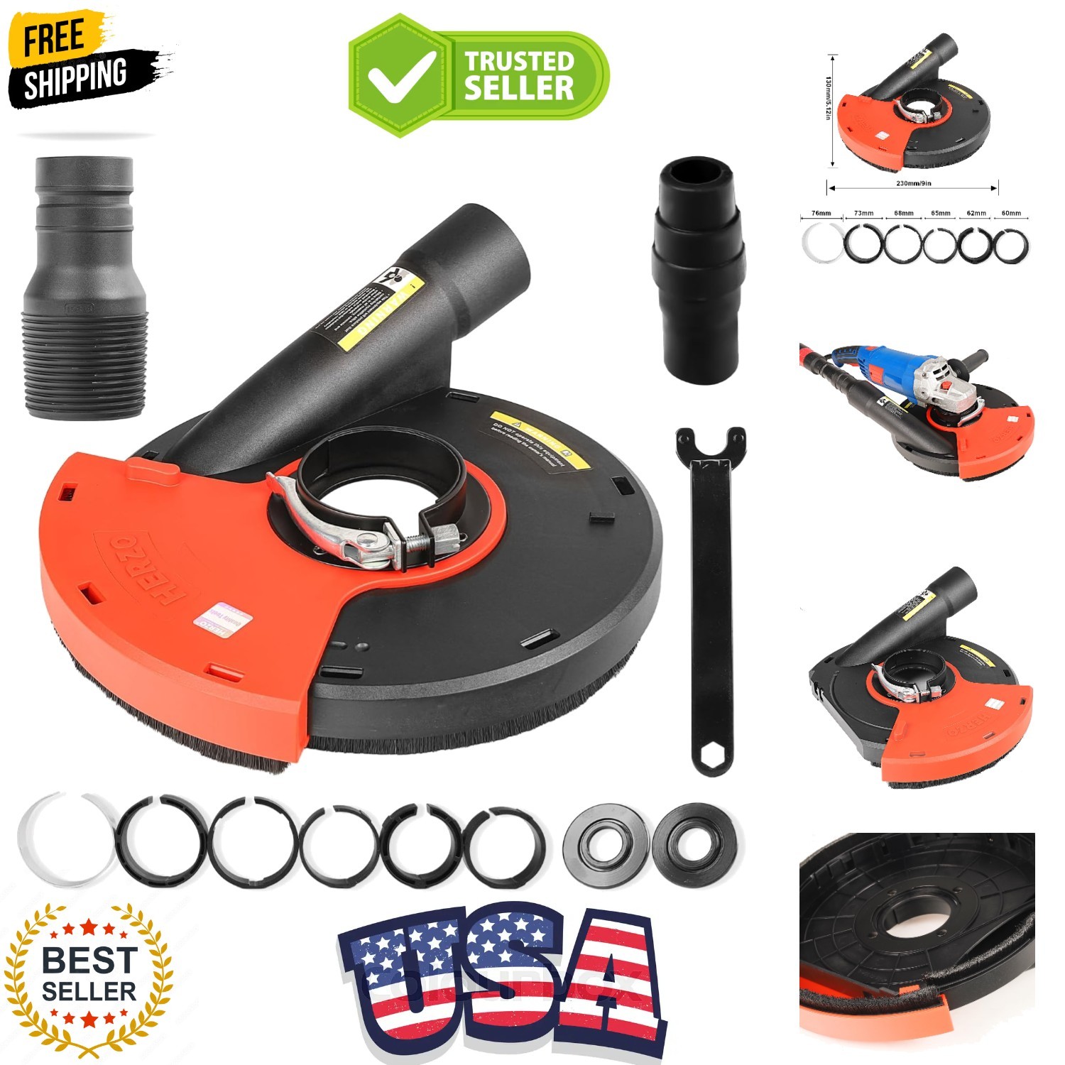 Universal Surface Grinding Dust Shroud for 9 Inch Angle Grinder Grinding Task