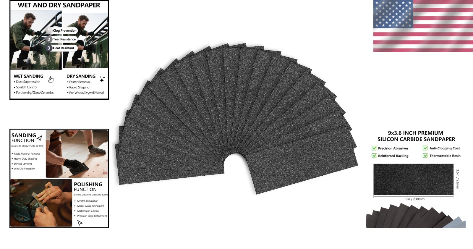 High-Quality 1000 Grit Sandpaper Sheets for Wood and Metal Finishing – 21 Pack