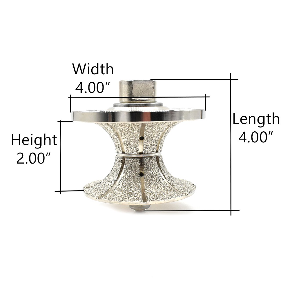 2″ Full Bullnose Vacuum Brazed Diamond Profile Wheel & Female Threads – V50FBPW