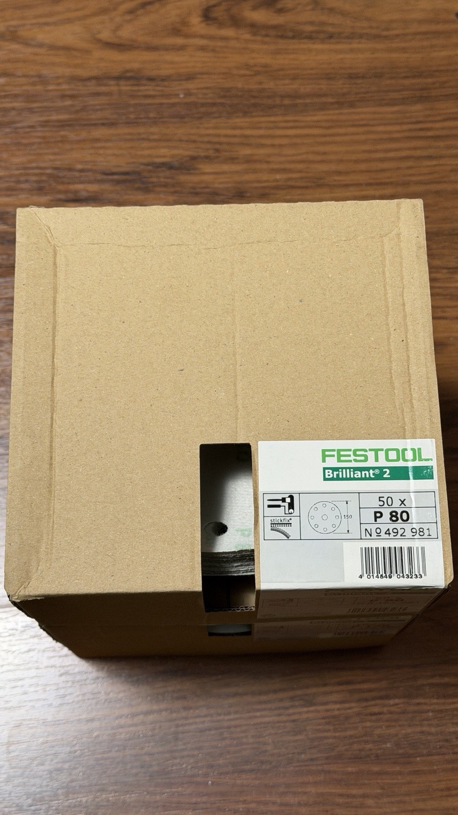 Festool Brilliant 2 P80, P120, P240, 150mm 6″
