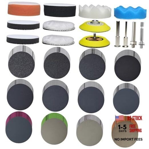 3 Inch 134 PCS Sanding Disc Drill Polishing Kit – Hook & Loop Wet/Dry