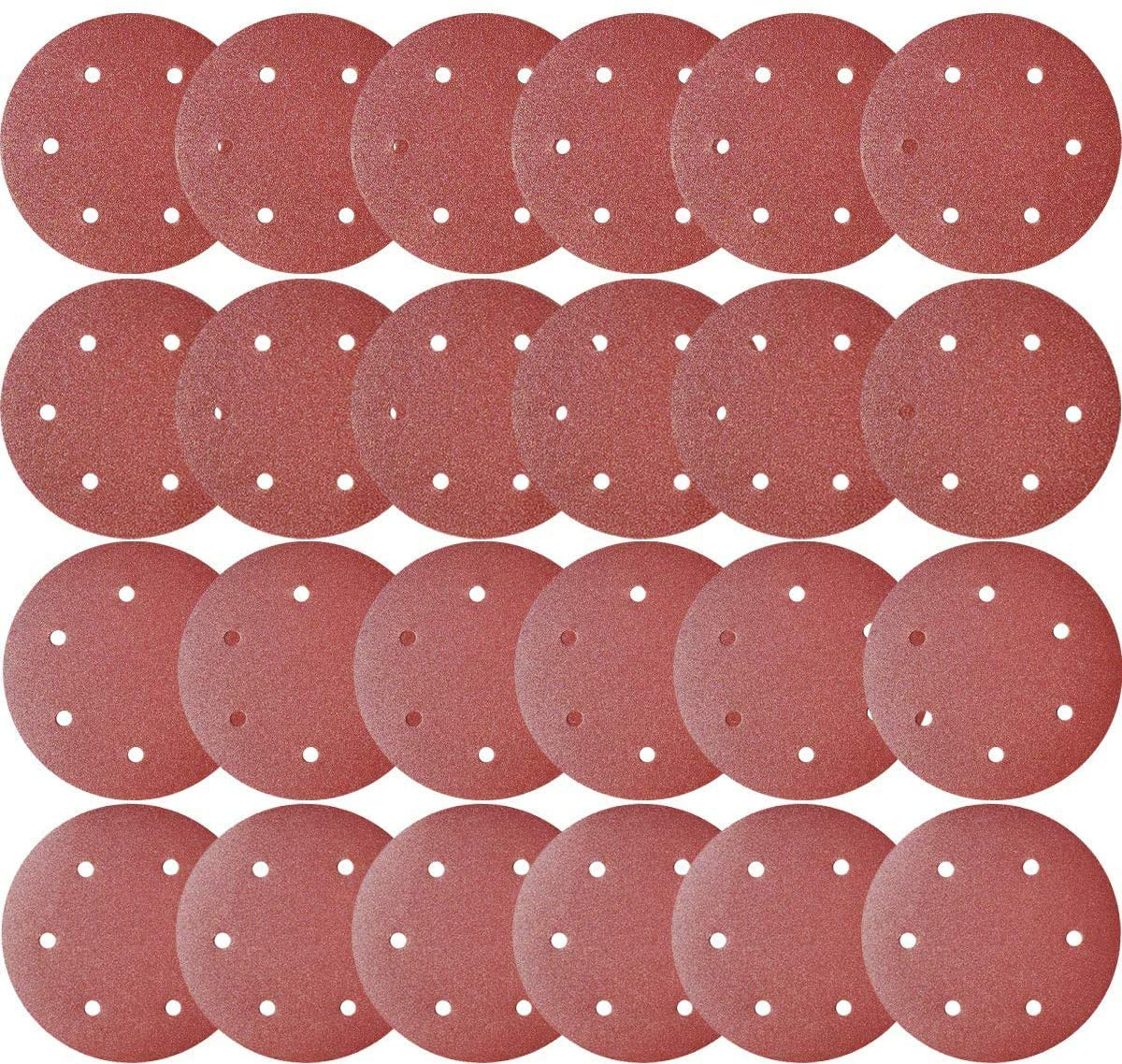 50 Pcs 9-Inch 6-Hole Hook-And-Loop Sanding Discs Sander Paper For Drywall Sander